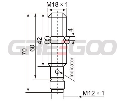 Inductive sensor LM18 straight connector type
